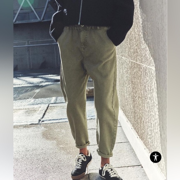 NEW HIGH-WAISTED KHAKI ZARA JEANS - Picture 5 of 5